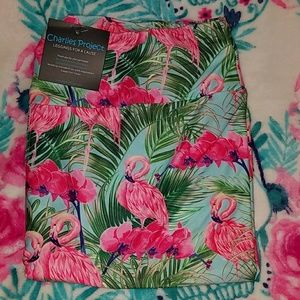 Charlie's project leggings size TC Capri flamingos